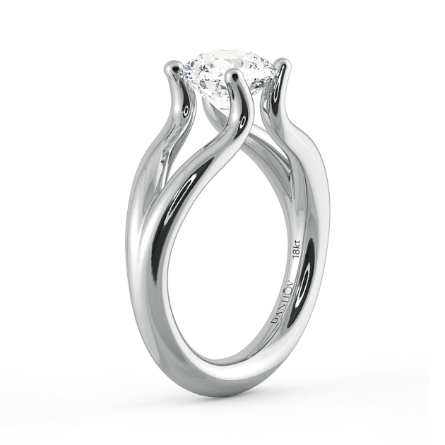 Danhov Tension Engagement Ring in 14k White Gold