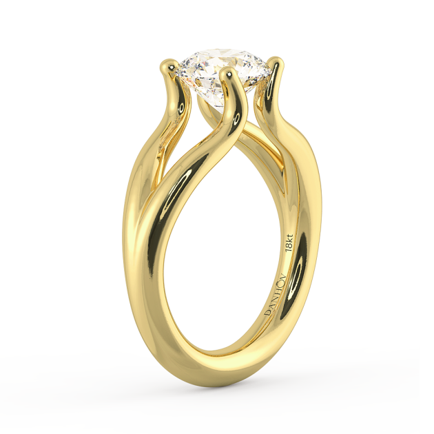 Danhov Tension Engagement Ring in 14k Yellow Gold