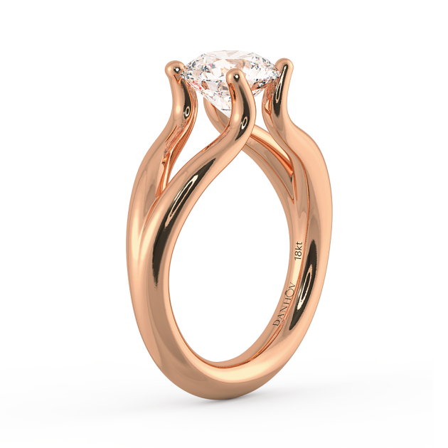 Danhov Tension Engagement Ring in 14k Rose Gold