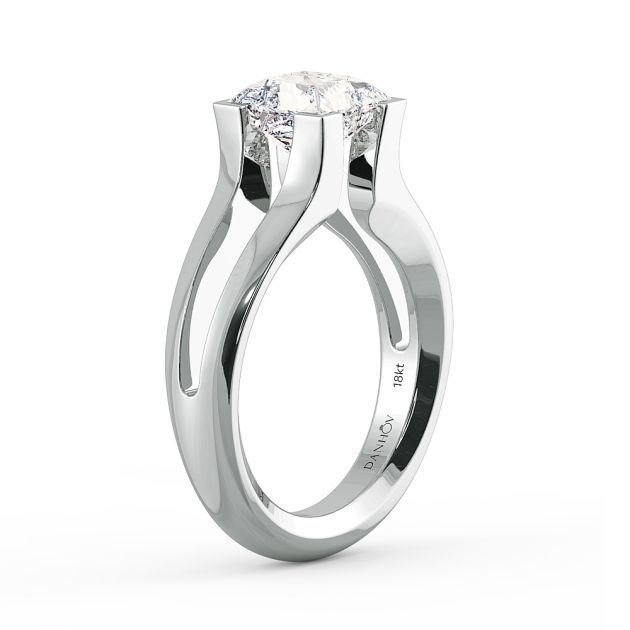 Danhov Tension Engagement Ring in 14k White Gold