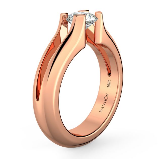 Danhov Tension Engagement Ring in 14k Rose Gold
