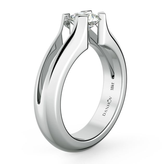 Danhov Tension Engagement Ring in 14k White Gold