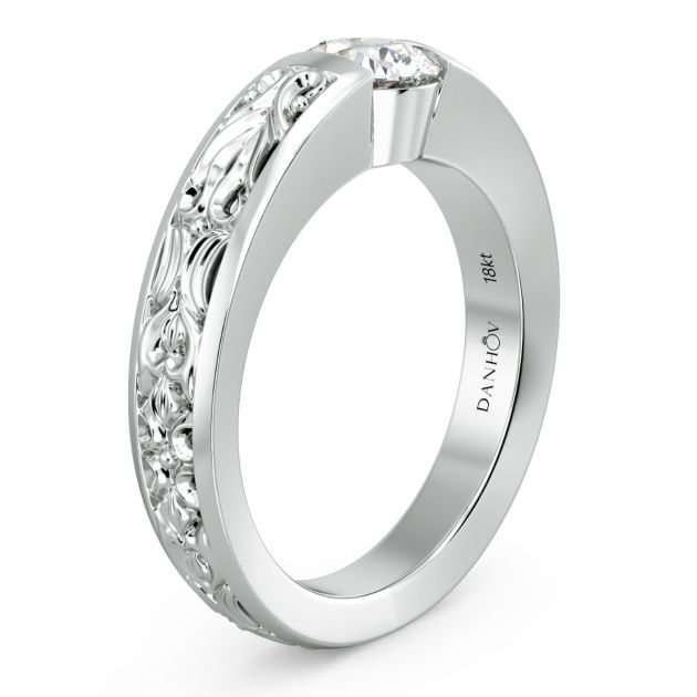 Norme de Danhov Engagement Ring for Women in 14k White Gold