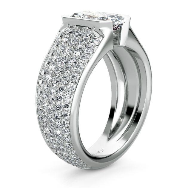 Danhov Tension Engagement Ring in 14k White Gold