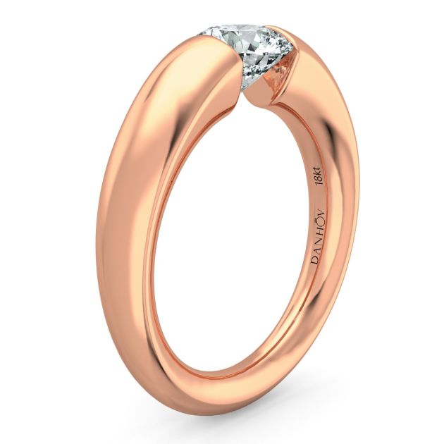 Danhov Tension Engagement Ring in 14k Rose Gold