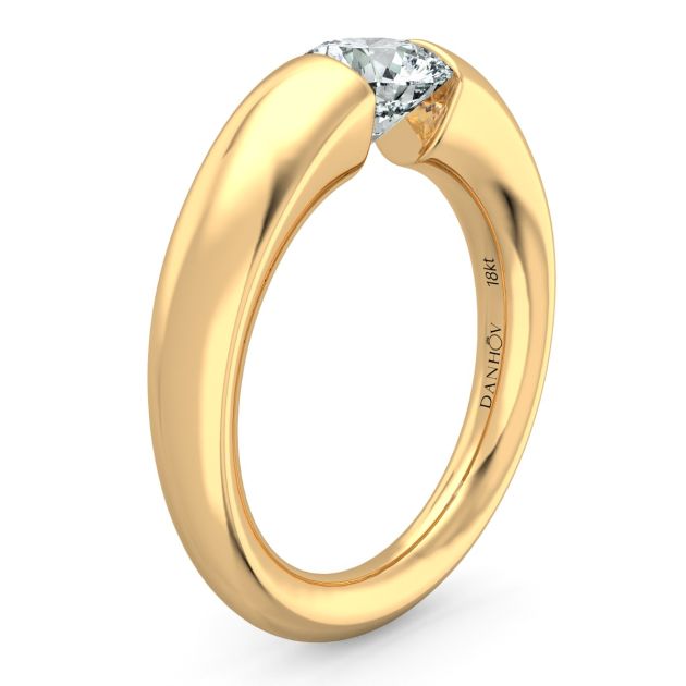 Danhov Tension Engagement Ring in 14k Yellow Gold