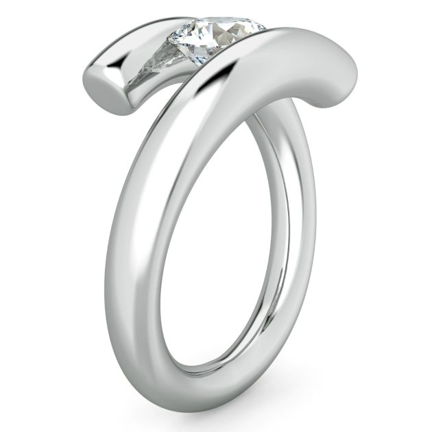 Danhov Tension Engagement Ring in 14k White Gold