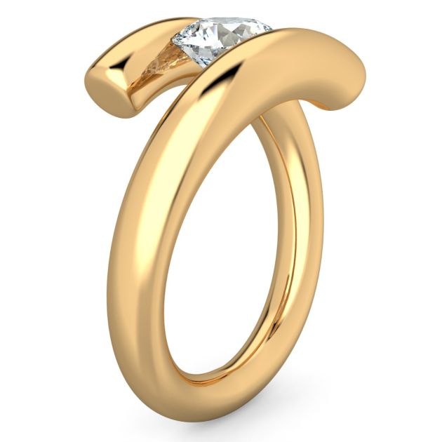 Danhov Tension Engagement Ring in 14k Yellow Gold