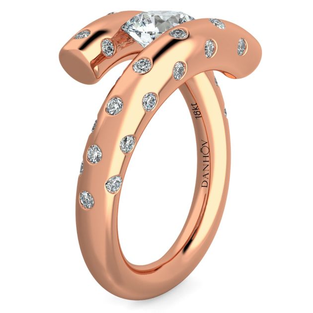 Danhov Tension Engagement Ring in 14k Rose Gold
