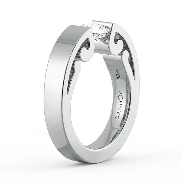 Danhov Tension Engagement Ring in 14k White Gold