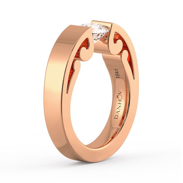 Danhov Tension Engagement Ring in 14k Rose Gold