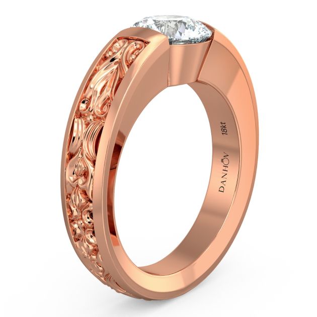 Norme de Danhov Engagement Ring for Men in 14k Rose Gold