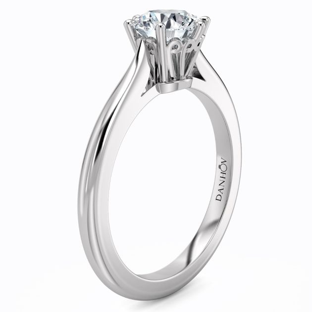 Danhov Classico Engagement Ring in 18k White Gold