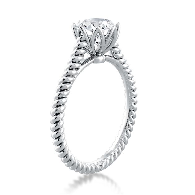 Danhov Classico Delicate Engagement Ring in 14k White Gold