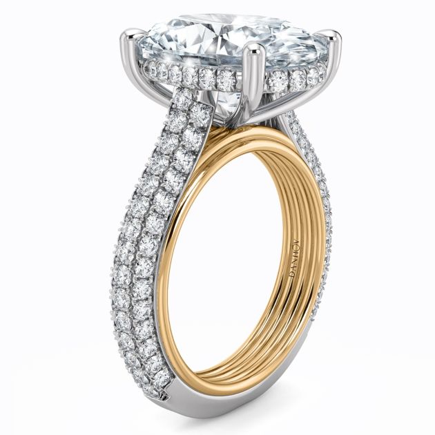 Danhov Classico Diamond Engagement Ring in 18kt two tone  Gold (white and yellow gold) 
