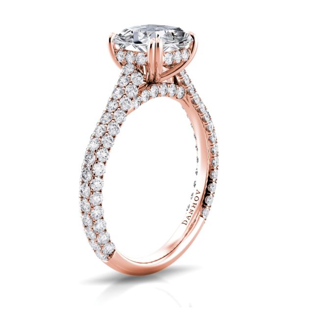 Danhov Classico Diamond Engagement Ring in 14k Rose Gold
