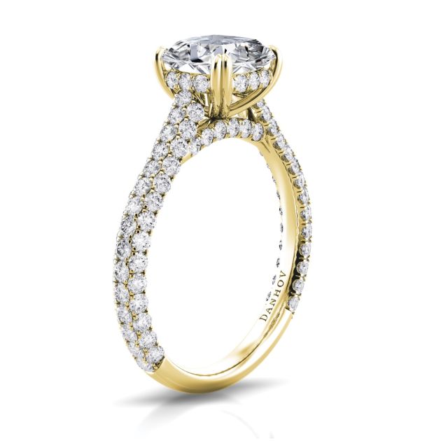 Danhov Classico Diamond Engagement Ring in 18k Yellow Gold