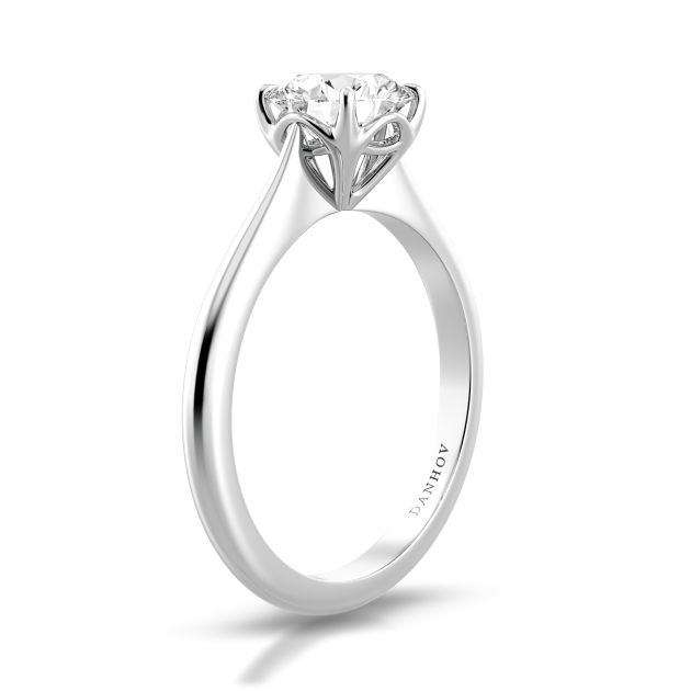 Danhov Classico Solitaire Engagement Ring in 14k White Gold