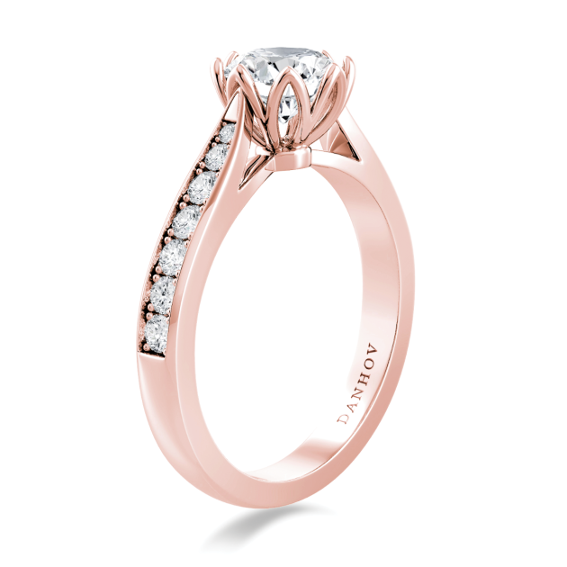Danhov Classico Engagement Ring in 14k Rose Gold