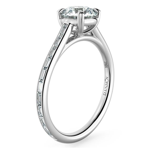 Danhov Classico Classic Diamond Engagement Ring in 18k White Gold