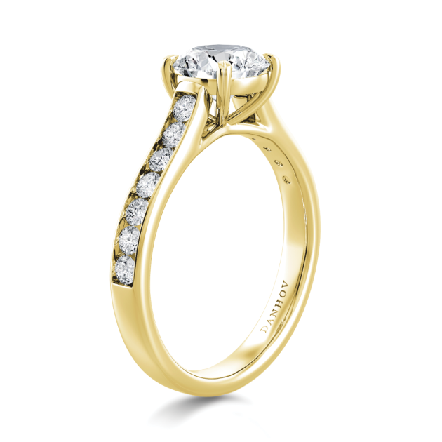 Danhov Classico Diamond Engagement Ring in 14k Yellow Gold