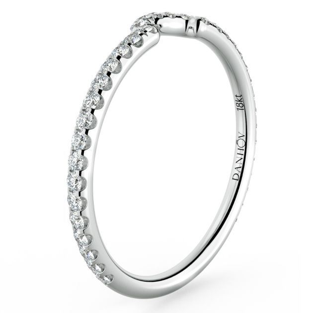 Danhov Classico Unique Handmade Curvy Wedding Band in 14k White Gold