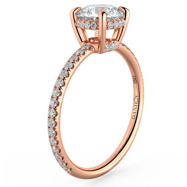 Danhov Classico Unique Handmade Engagement Ring in 18k Rose Gold