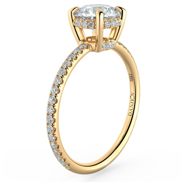 Danhov Classico Unique Handmade Engagement Ring in 14k Yellow Gold