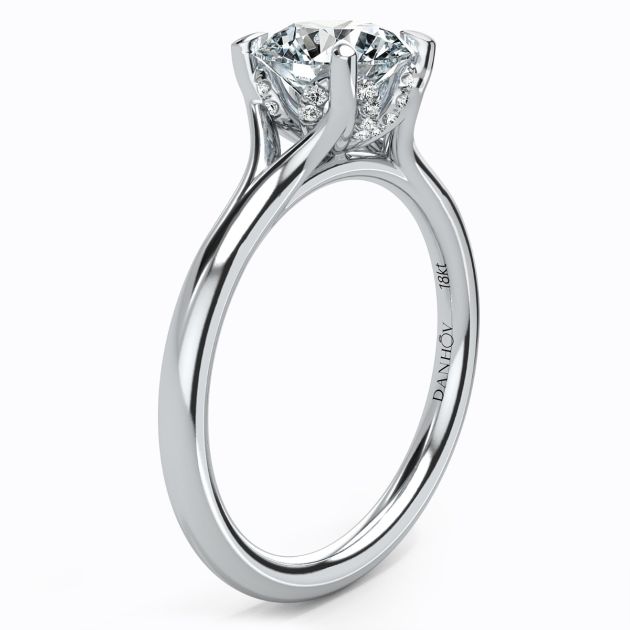 Danhov Classico Engagement Ring in 18k White Gold