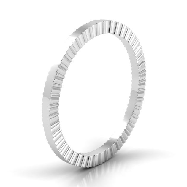 Danhov Carezza Flat Handmade Wedding Band in 14k White Gold