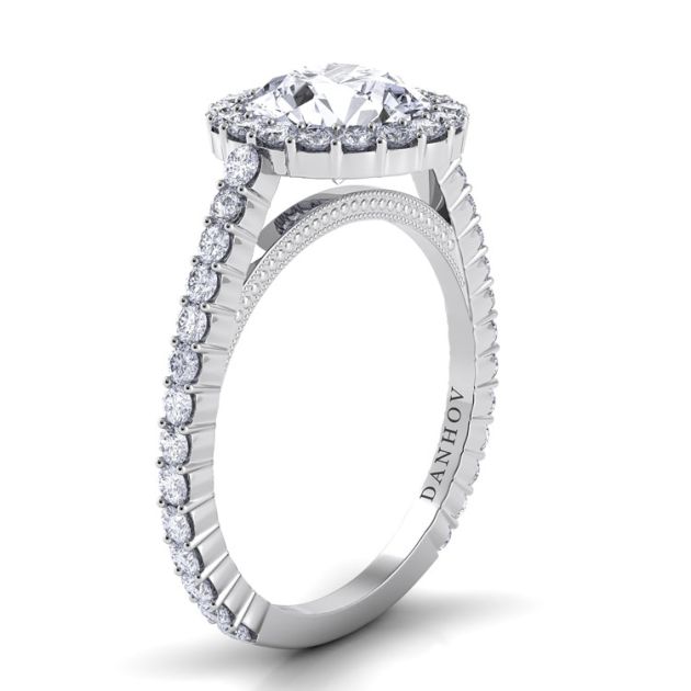Danhov Carezza Award Winning Engagement Ring in 14k White Gold