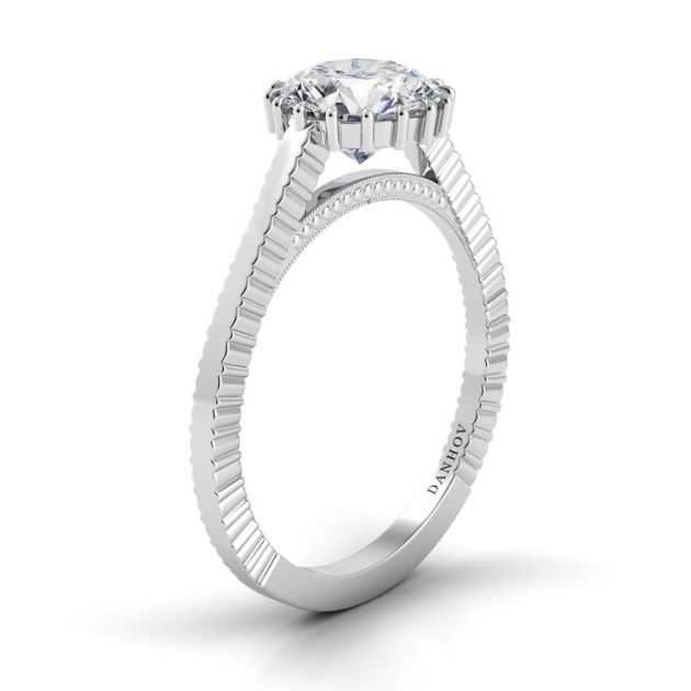 Danhov Carezza Handmade Engagement Ring in 14k White Gold