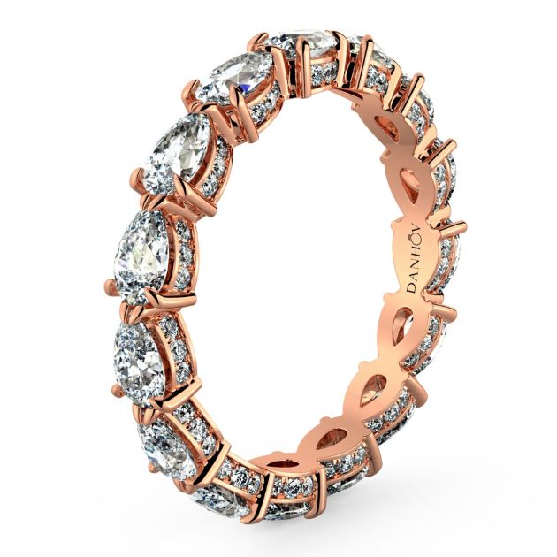 Danhov Eternita Pear Cut Diamond Women's Wedding Ring in 14k Rose Gold