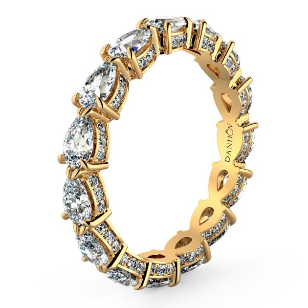 Danhov Eternita Pear Cut Diamond Women's Wedding Ring in 18k Yellow Gold