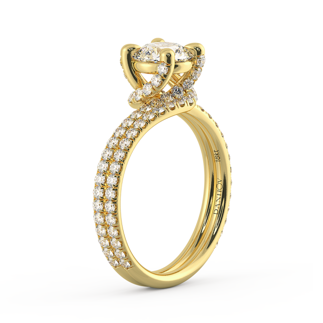 Danhov Abbraccio Ladies Engagement Ring in 18k Yellow Gold