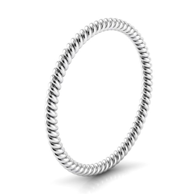 Danhov Eleganza Braided Wedding Band for Her in 14k White Gold