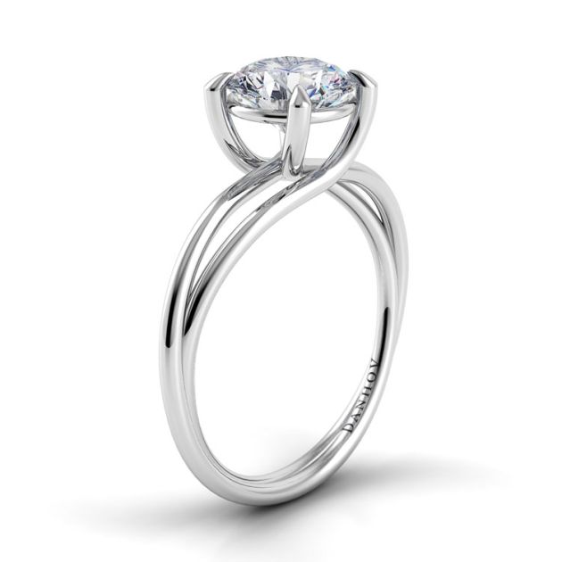 Danhov Eleganza  Braided Engagement Ring in 14k White Gold