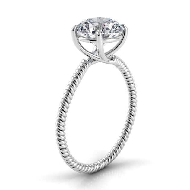 Danhov Eleganza  Braided  Designer Engagement Ring in 14k White Gold