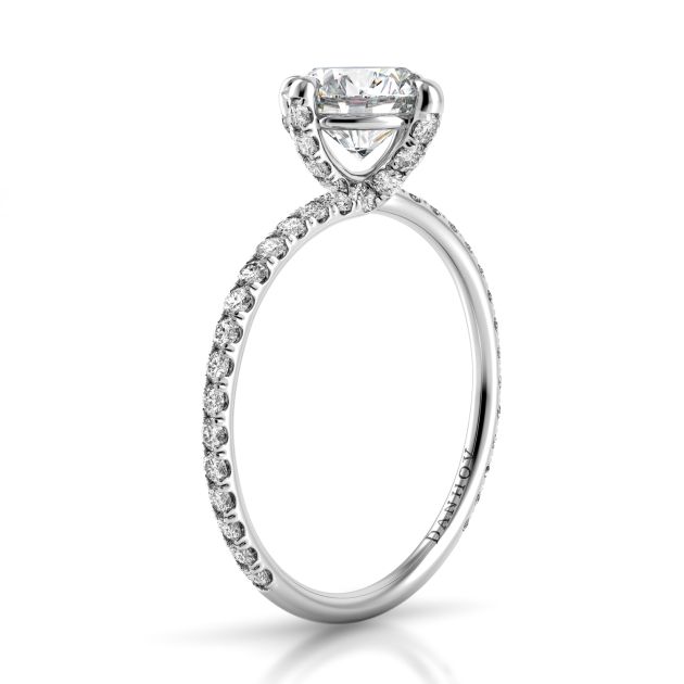 Danhov Eleganza Unique Engagement Ring in 14k White Gold