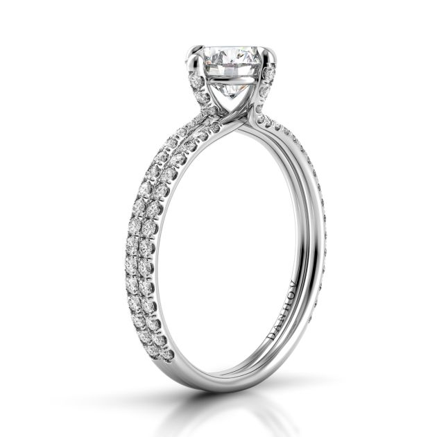 Danhov Eleganza Unique Handmade Engagement Ring  in 14k White Gold