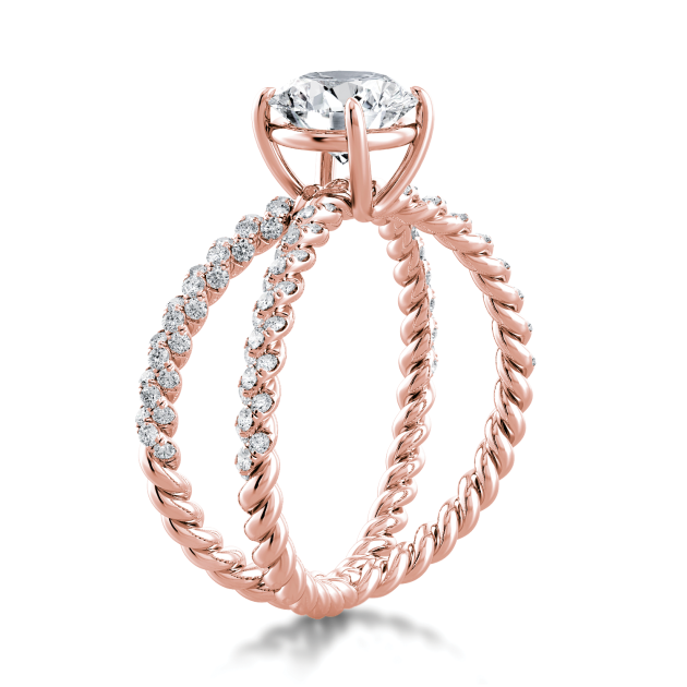 Danhov Eleganza One of a Kind Diamond Engagement Ring in 14k Rose Gold