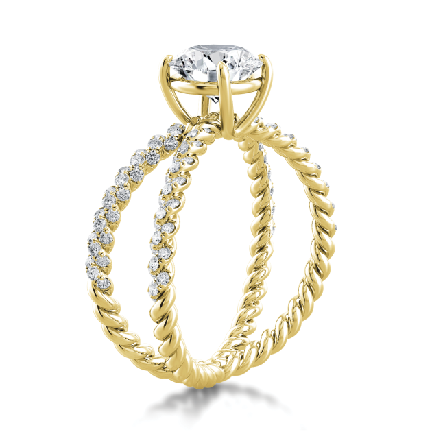 Danhov Eleganza One of a Kind Diamond Engagement Ring in 18k Yellow Gold
