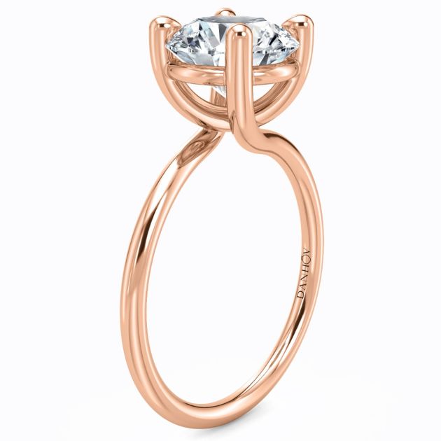 Danhov Eleganza Designer Engagement Ring in 18k Rose Gold