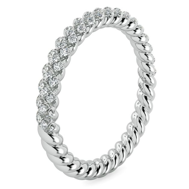 Danhov Eleganza Braided Diamond Wedding Ring in 14k White Gold