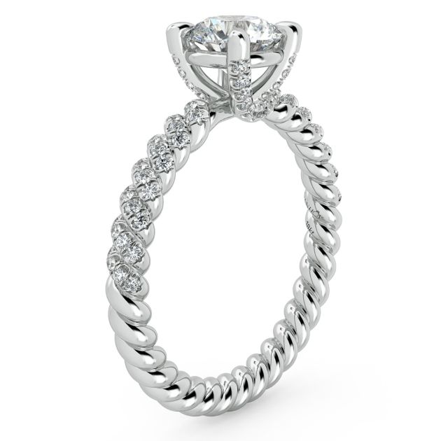 Danhov Eleganza Braided Diamond Engagement Ring in Platinum