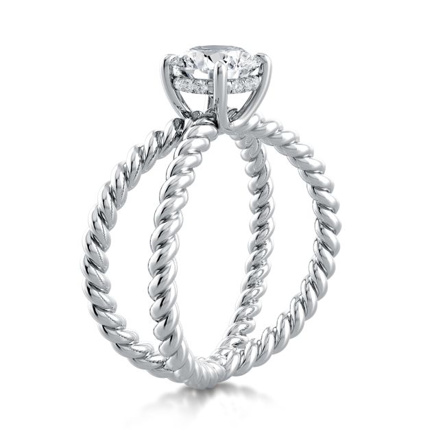 Danhov Eleganza One of a Kind Engagement Ring in 14k White Gold