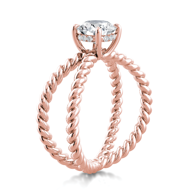 Danhov Eleganza One of a Kind Engagement Ring in 14k Rose Gold