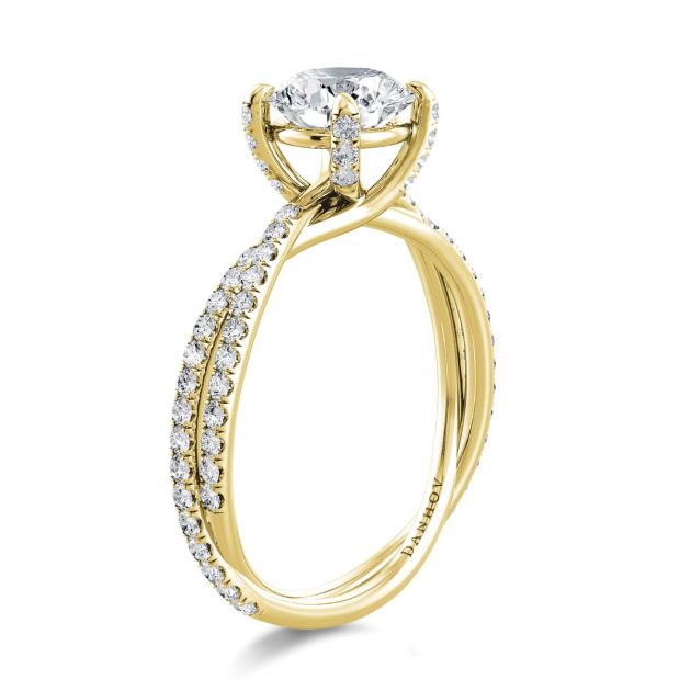Danhov Eleganza Designer Engagement Ring in 14k Yellow Gold