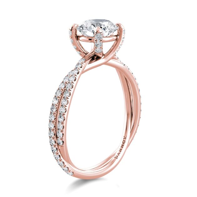 Danhov Eleganza Designer Engagement Ring in 14k Rose Gold