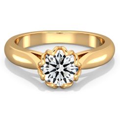 Danhov Classico Handcrafted Diamond Engagement Ring in 14k yellow Gold